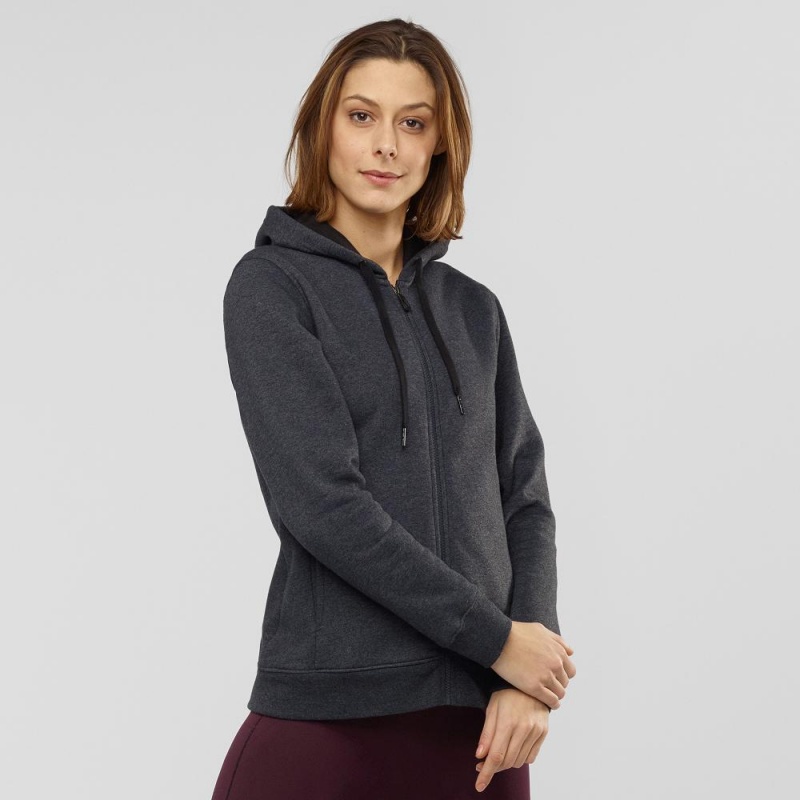 Salomon Essential Warm Hoodie Dam Svarta | 30716-SFWR