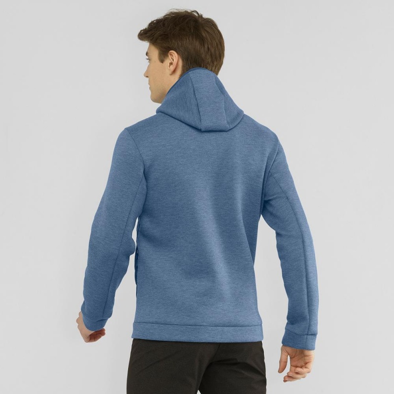 Salomon Essential Xwarm Hybrid Hoodie Herr Marinblå | 28309-SHTB