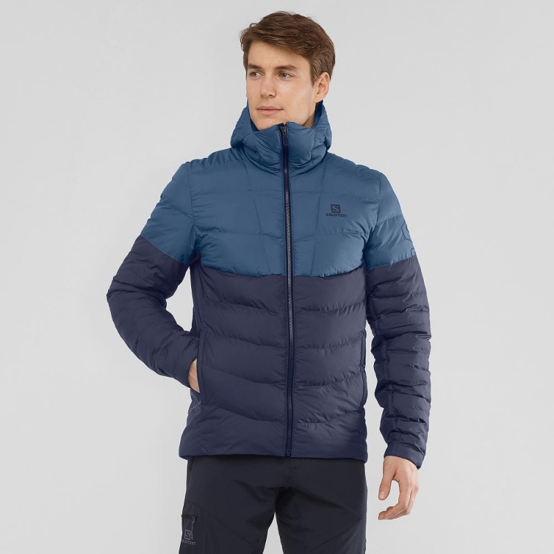 Salomon Essential Xwarm Insulated Hoodie Herr Marinblå | 68405-PSTZ