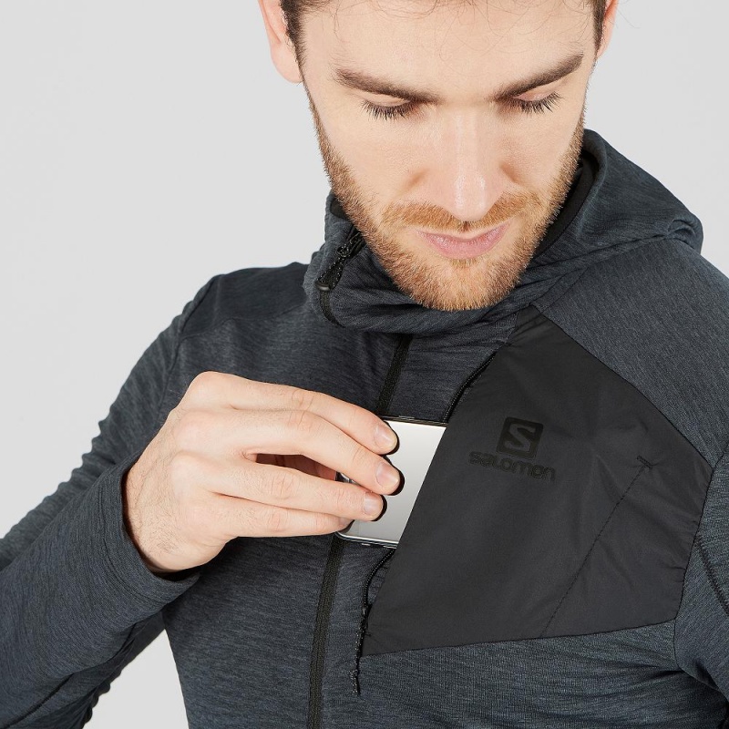 Salomon Outline Hoodie Herr Svarta | 57091-WAJY