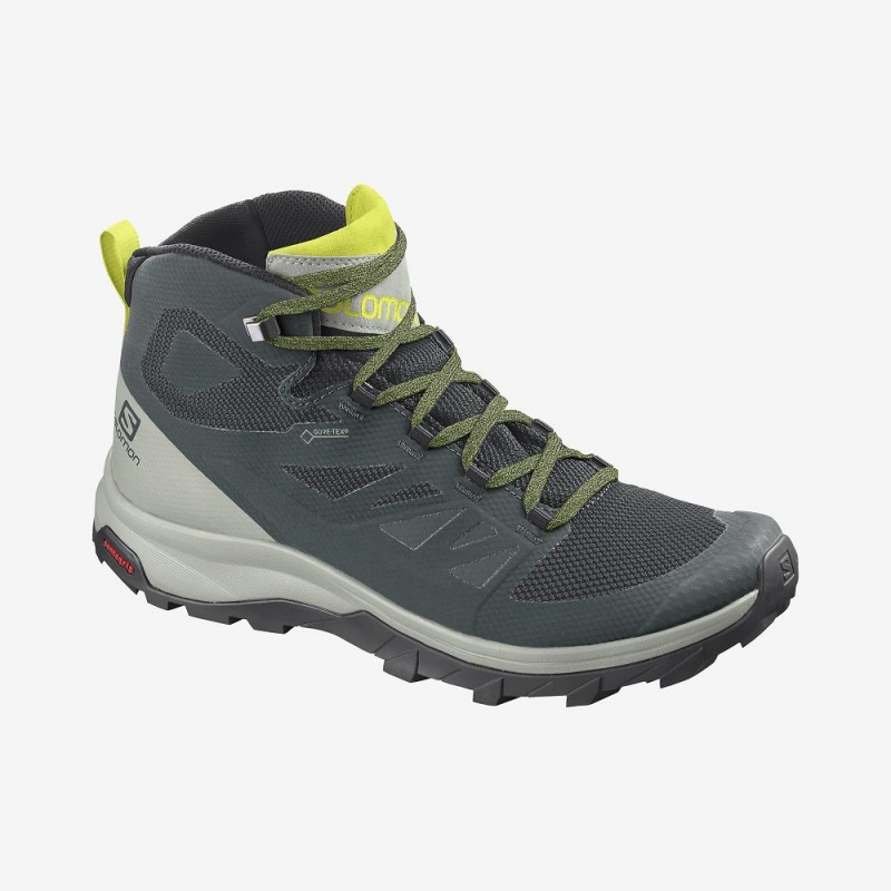 Salomon Outline Mid Gore-Tex Promenadkängor Herr Gröna | 63102-JSTA