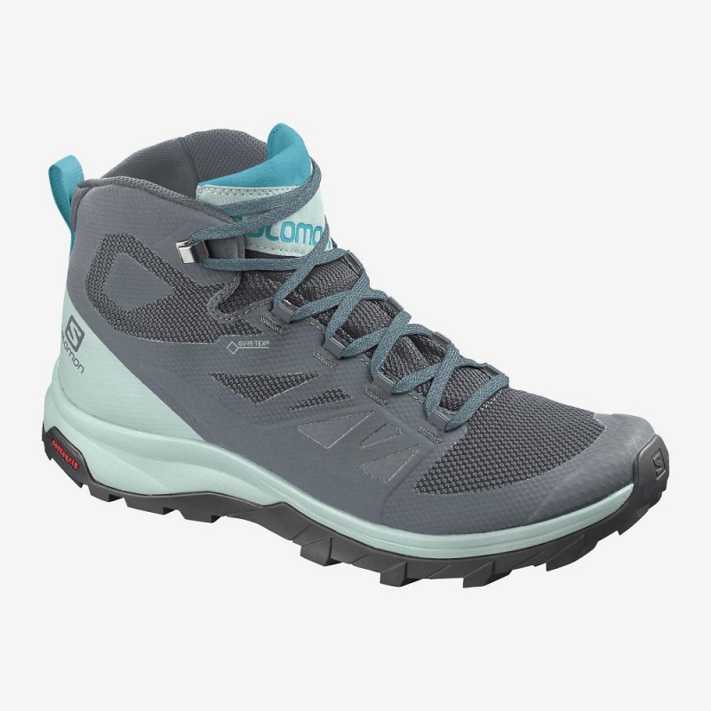 Salomon Outline Mid Gore-Tex Promenadkängor Dam Gray | 34507-BUIN