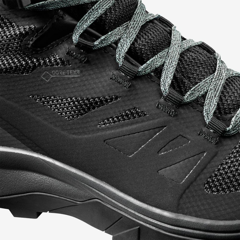 Salomon Outline Mid Gore-Tex Promenadkängor Dam Svarta | 54276-CSHQ