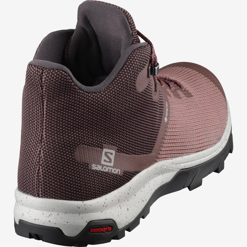 Salomon Outline Prism Mid Gore-Tex Promenadkängor Dam Rosa | 52960-YDHP