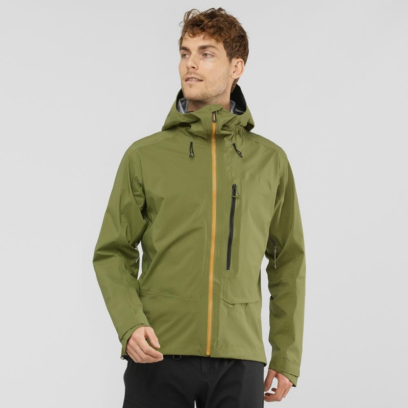 Salomon Outpeak 3L Light Shell Jacket M Skidjackor Herr Gröna | 59371-HZVW