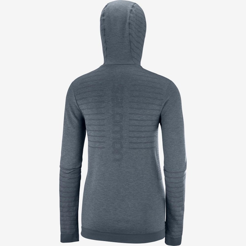 Salomon Outpeak Ull Hooded Långärmad Tröja Dam Gray | 79268-DJOL