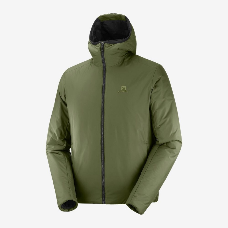 Salomon Outrack Insulated Hoodie Herr Gröna | 60439-IZSE