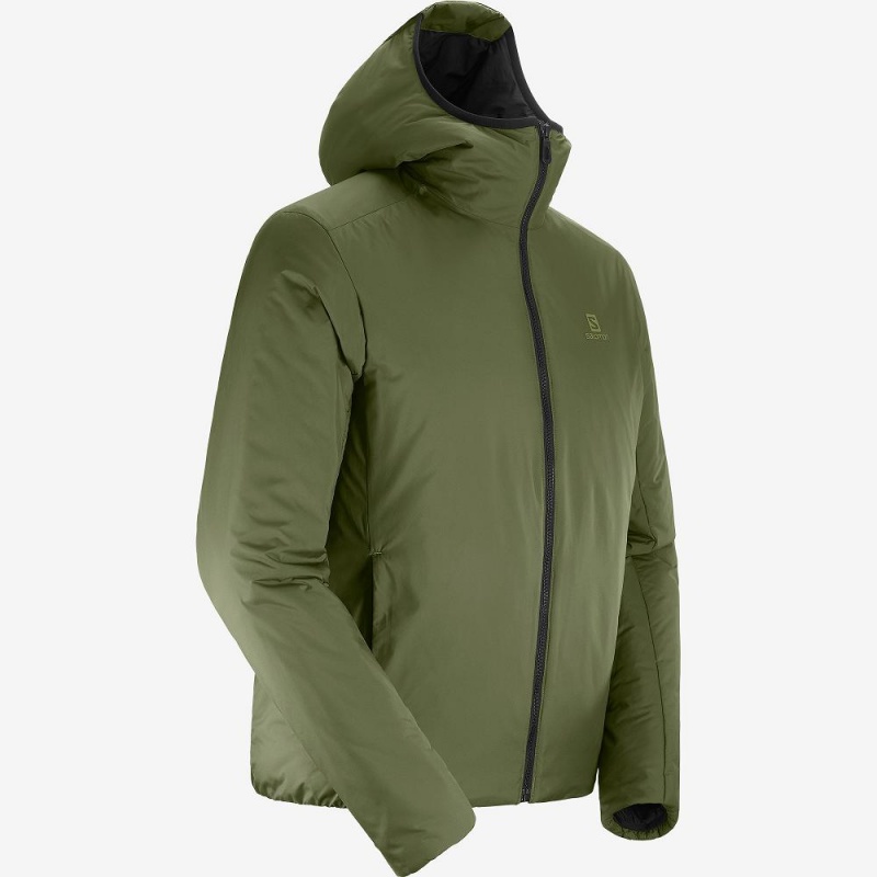 Salomon Outrack Insulated Hoodie Herr Gröna | 60439-IZSE