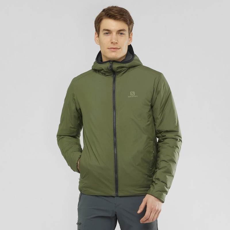 Salomon Outrack Insulated Hoodie Herr Gröna | 60439-IZSE