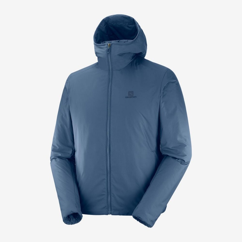 Salomon Outrack Insulated Hoodie Herr Marinblå | 60418-TFKC