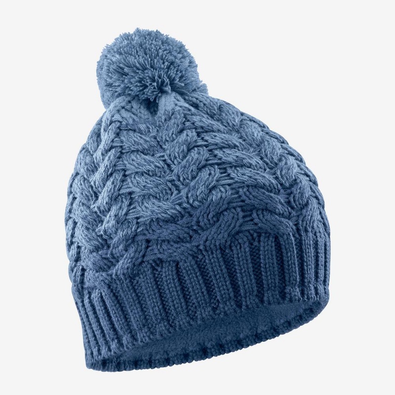 Salomon Poly Beanie Hatt Herr Blå | 35814-TFXZ