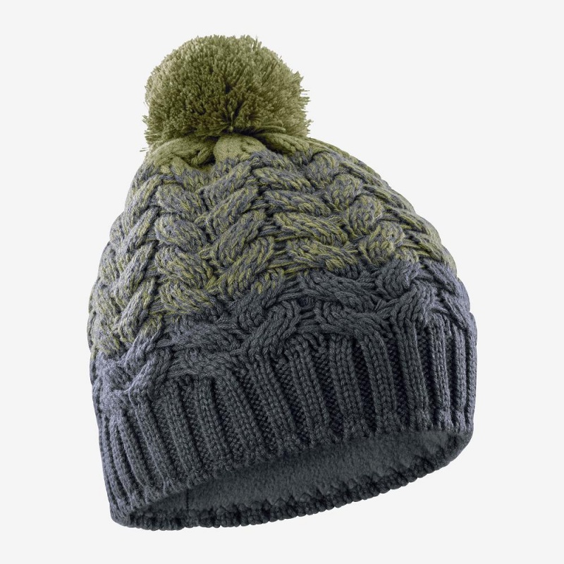 Salomon Poly Beanie Hatt Herr Gröna | 83091-DSPV