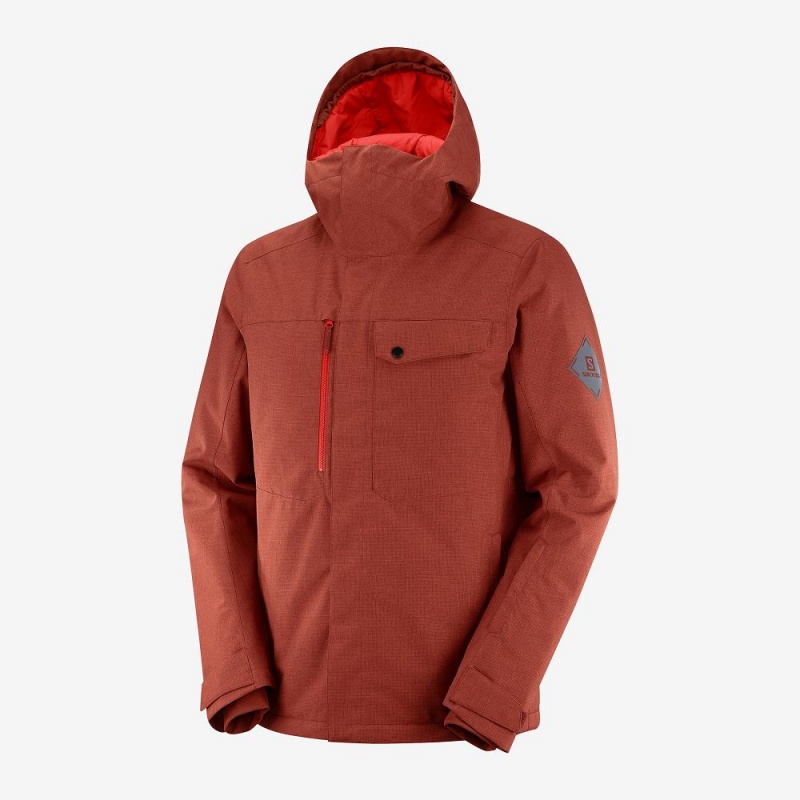 Salomon Powderstash Jacket M Skidjackor Herr Röda | 23608-SFEA