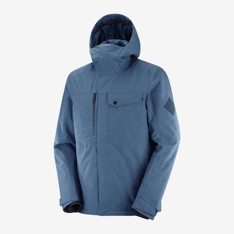 Salomon Powderstash Jacket M Skidjackor Herr Marinblå | 10659-HYLT