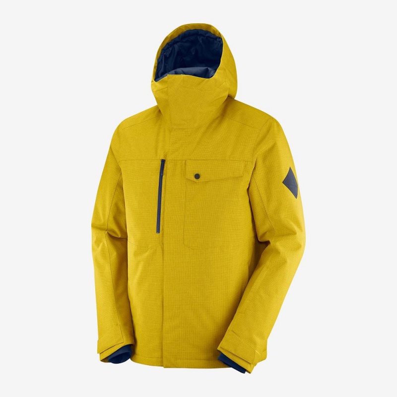 Salomon Powderstash Jacket M Skidjackor Herr Gula | 57086-XQPG