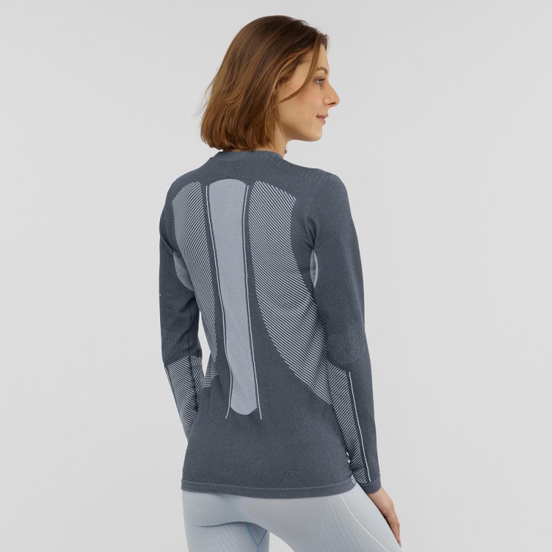 Salomon Primo Warm Seamless Tee W Blast Dam Gray | 03524-YPLE