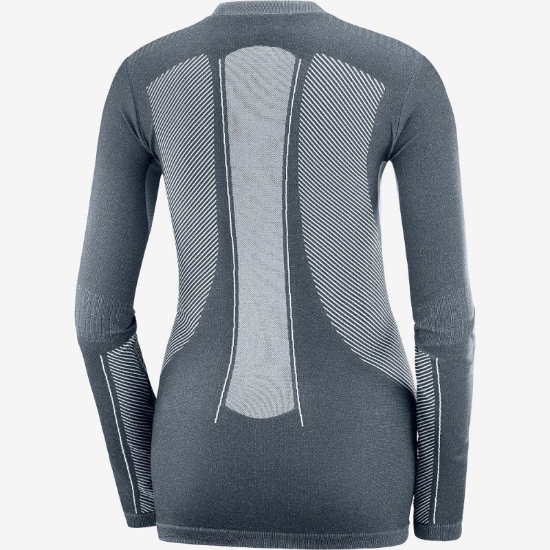 Salomon Primo Warm Seamless Tee W Blast Dam Gray | 03524-YPLE