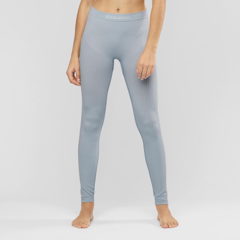 Salomon Primo Warm Tight Seamless W Strumpbyxor Dam Blå | 87201-YETF