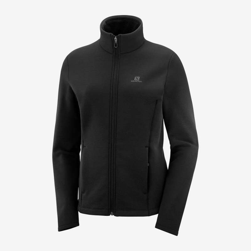 Salomon Radiant Full Zip Mellanlager W Skidjackor Dam Svarta | 76890-SIEK