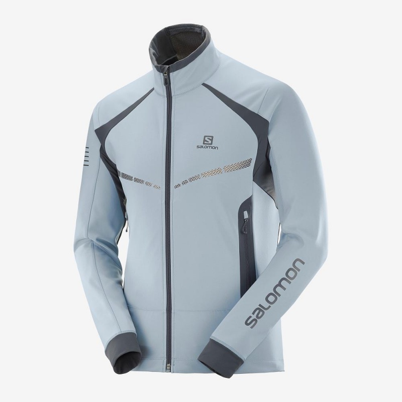 Salomon Rs Warm Softshell Jkt M Jacka Herr Blå | 68231-CUMG