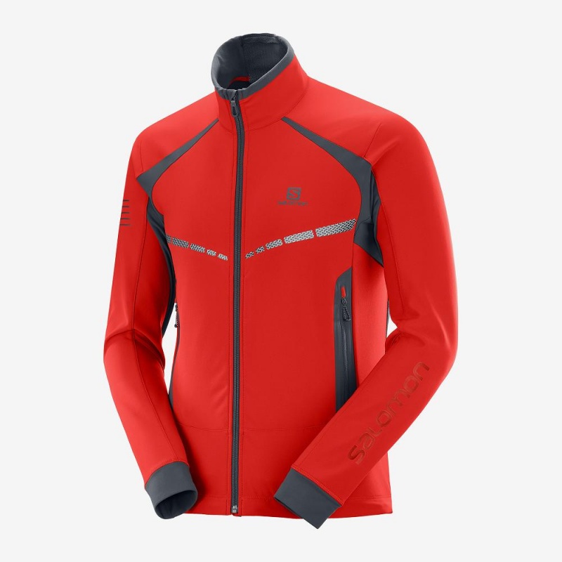 Salomon Rs Warm Softshell Jkt M Jacka Herr Röda | 39817-ICAT