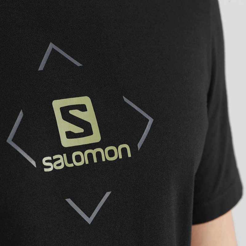 Salomon Salomon Bomull Tee M T-shirt Herr Svarta | 89150-RQDO