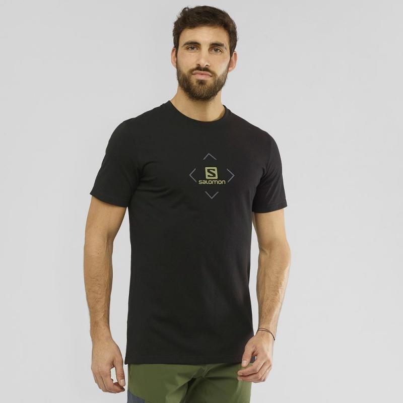 Salomon Salomon Bomull Tee M T-shirt Herr Svarta | 89150-RQDO