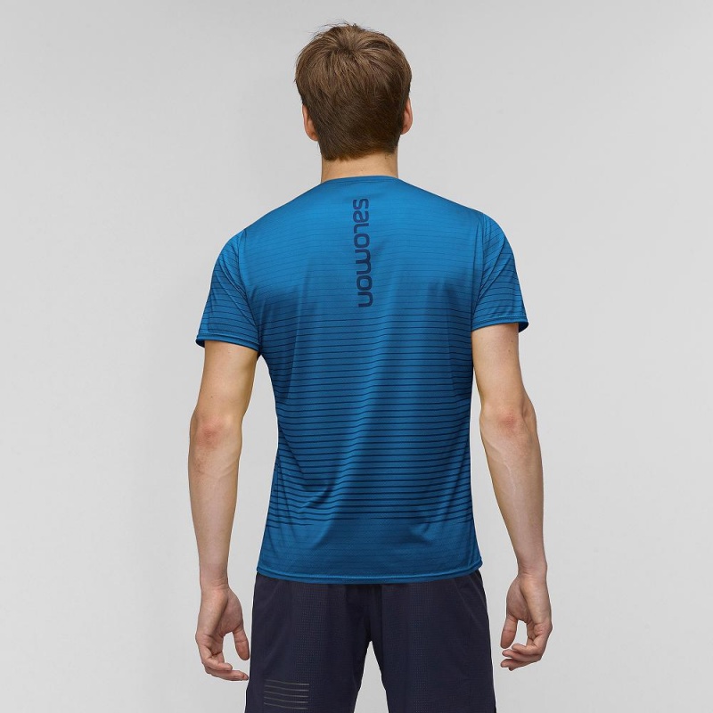 Salomon Sense Tee M Blast Herr Blå | 12875-LXFG