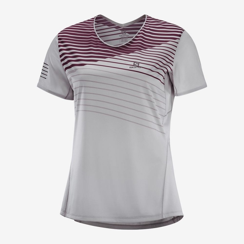 Salomon Sense T-shirt Dam Gray | 31264-WJTV