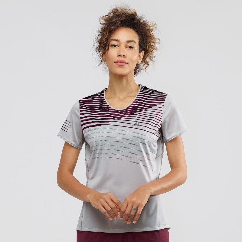 Salomon Sense T-shirt Dam Gray | 31264-WJTV