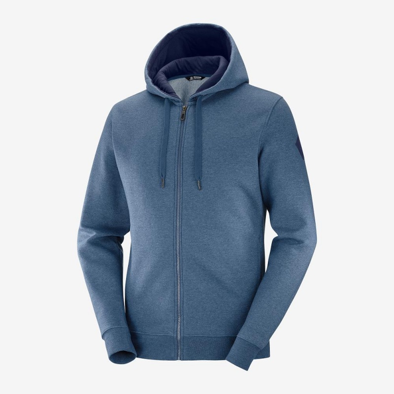 Salomon Shift Full Zip Hoodie M Löparjacka Herr Marinblå | 93056-YQJL