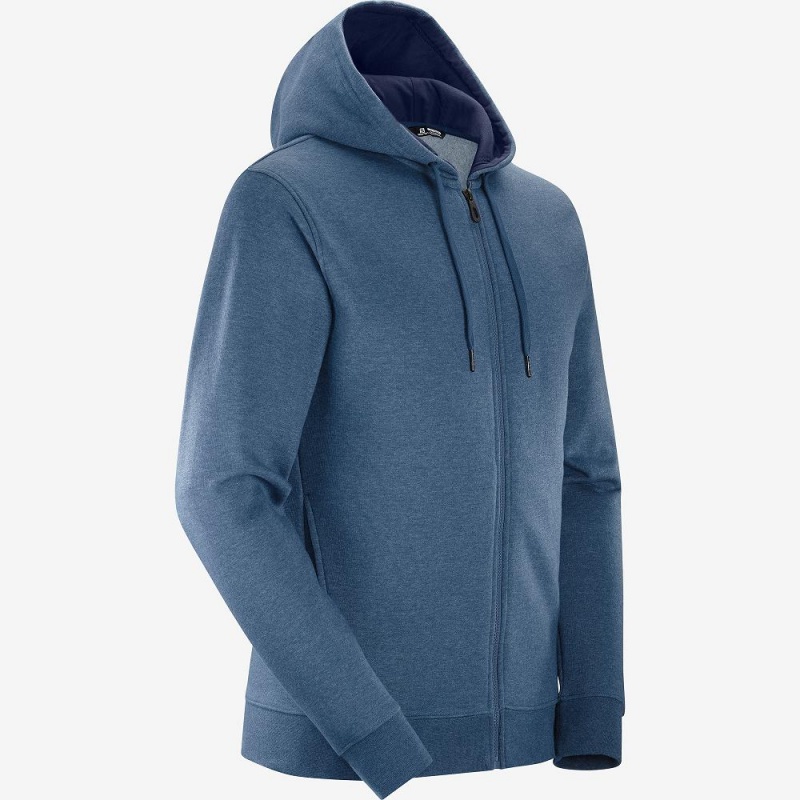 Salomon Shift Full Zip Hoodie M Löparjacka Herr Marinblå | 93056-YQJL