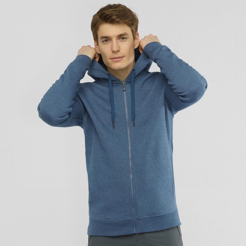 Salomon Shift Full Zip Hoodie M Löparjacka Herr Marinblå | 93056-YQJL