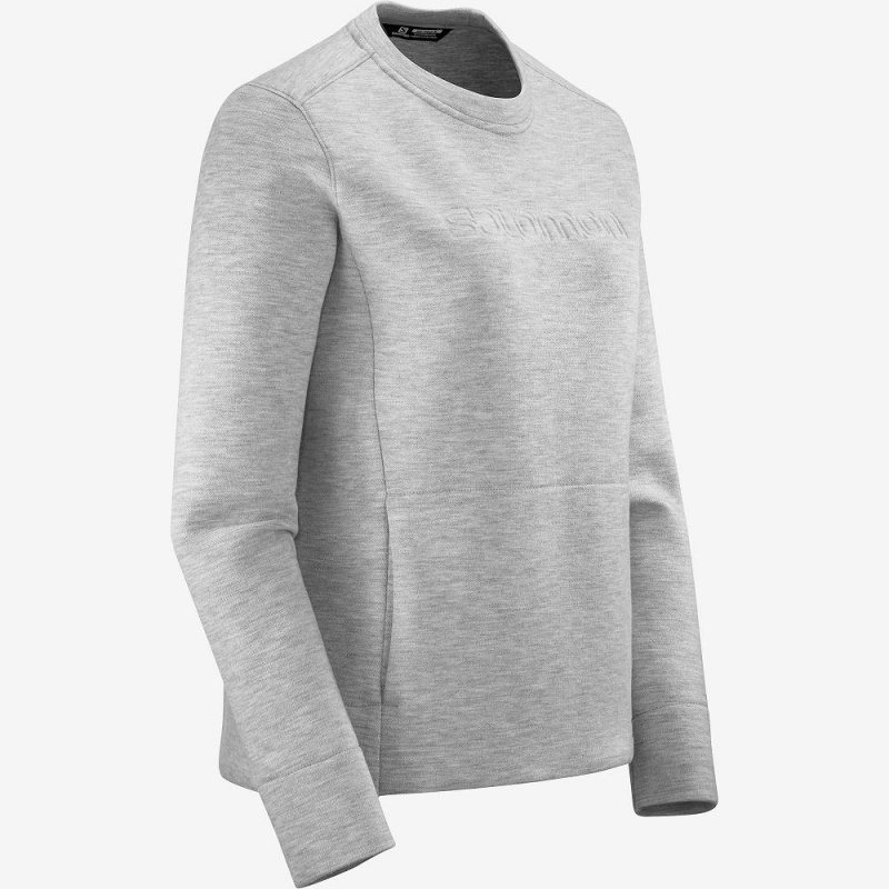 Salomon Sight Crew Neck W Pullover Dam Gray | 40162-NWJY