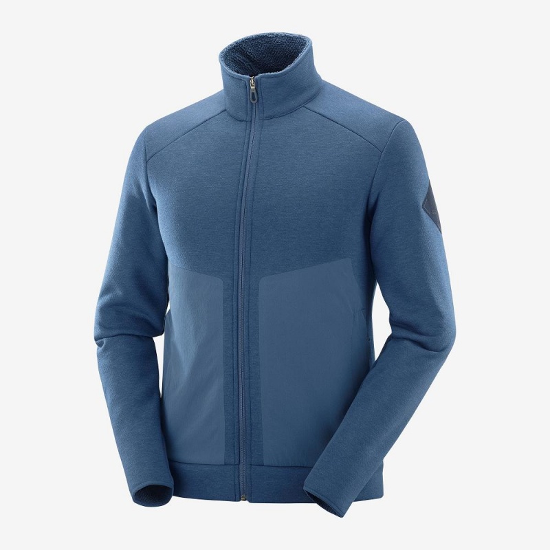 Salomon Snowshelter Fleece Jacket M Skidjackor Herr Marinblå | 41608-NHQU