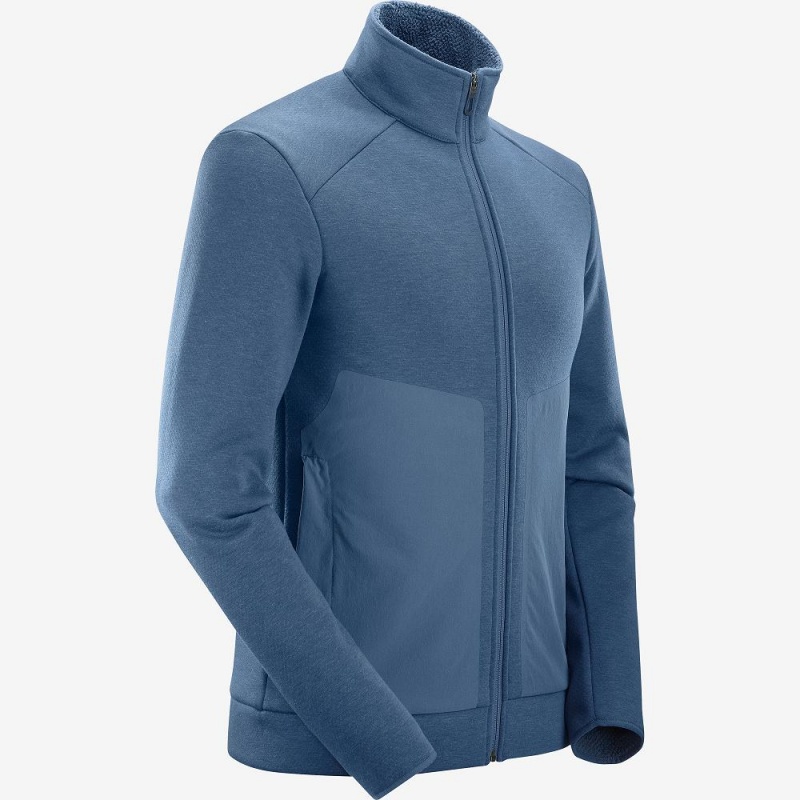 Salomon Snowshelter Fleece Jacket M Skidjackor Herr Marinblå | 41608-NHQU