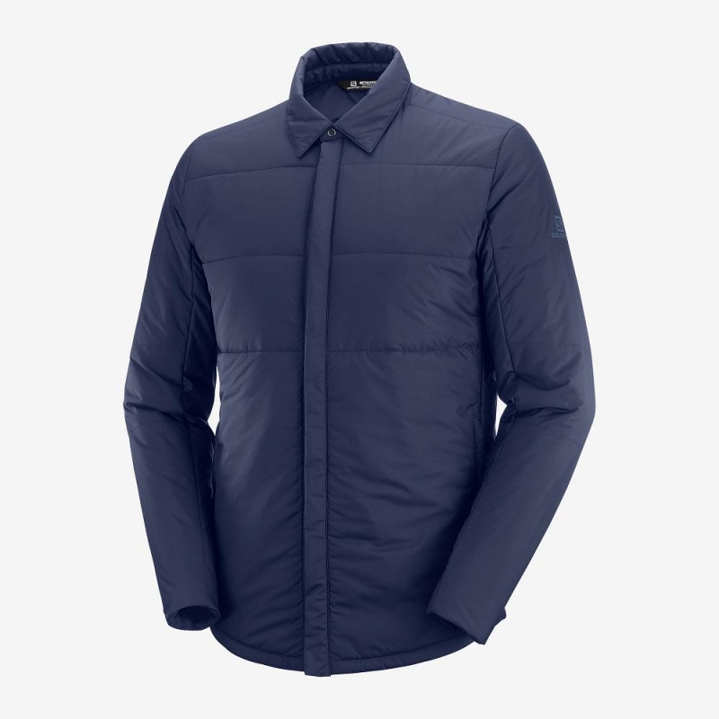 Salomon Snowshelter Insulated Shirt M Jacka Herr Marinblå | 70385-DJHY