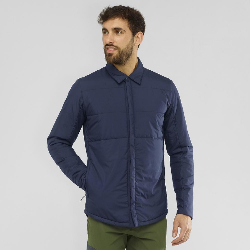 Salomon Snowshelter Insulated Shirt M Jacka Herr Marinblå | 70385-DJHY