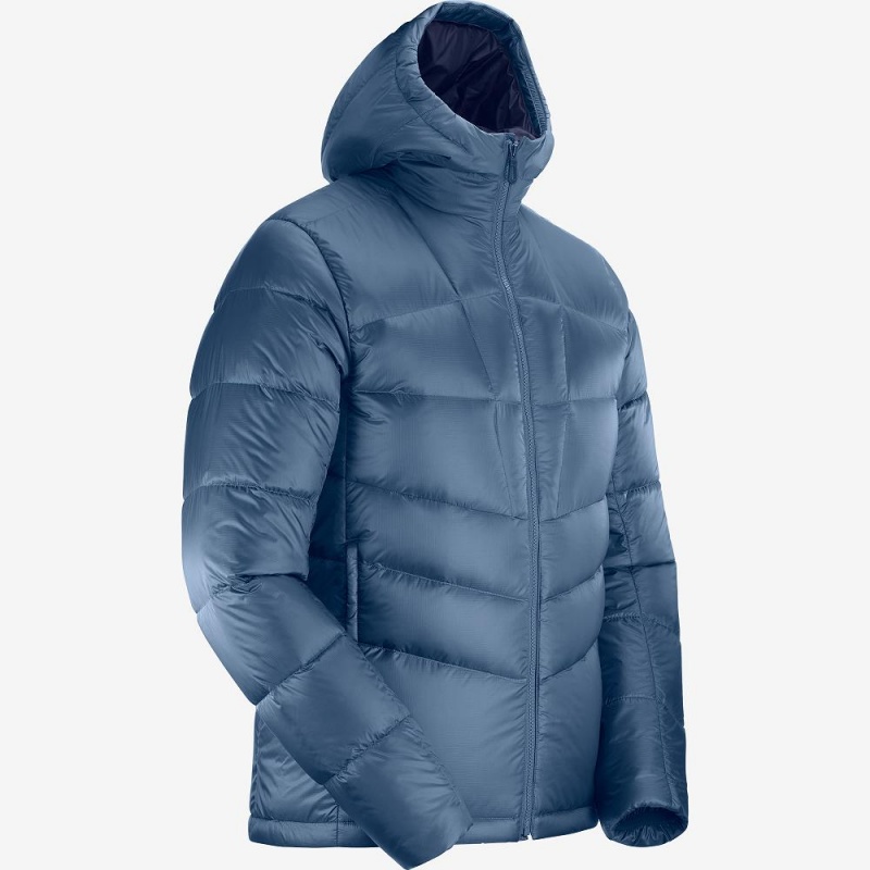 Salomon Transition Down Hoodie M Jacka Herr Marinblå | 57932-YBHI