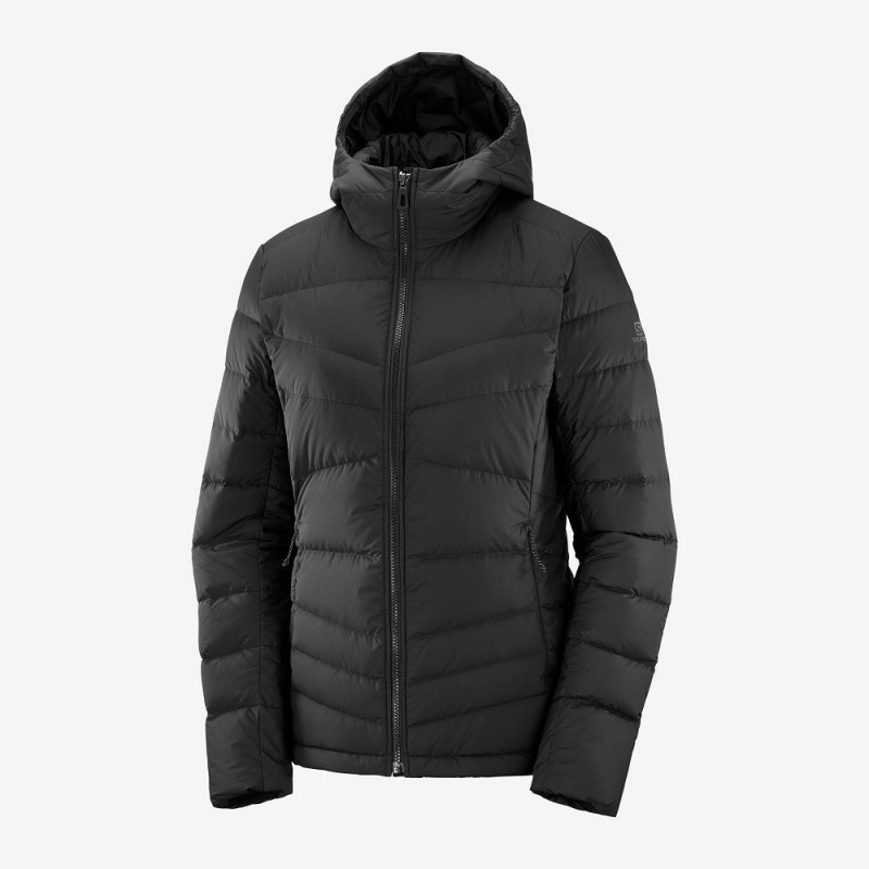 Salomon Transition Down Hoodie W Jacka Dam Svarta | 80927-JQDM