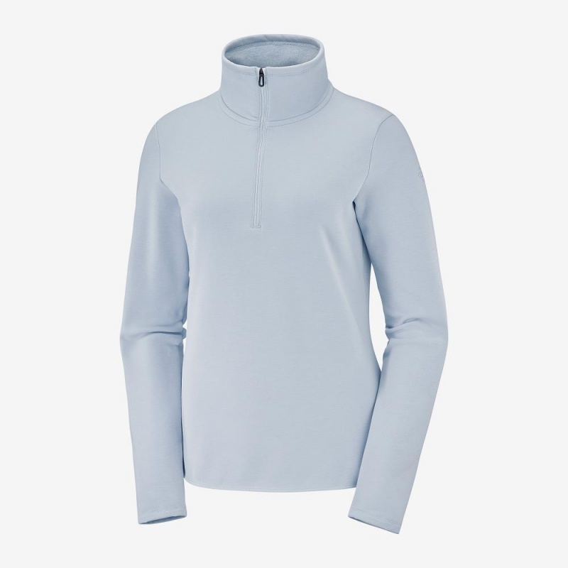 Salomon Warm Ambition Half Zip W Skidjackor Dam Blå | 26078-EMXB