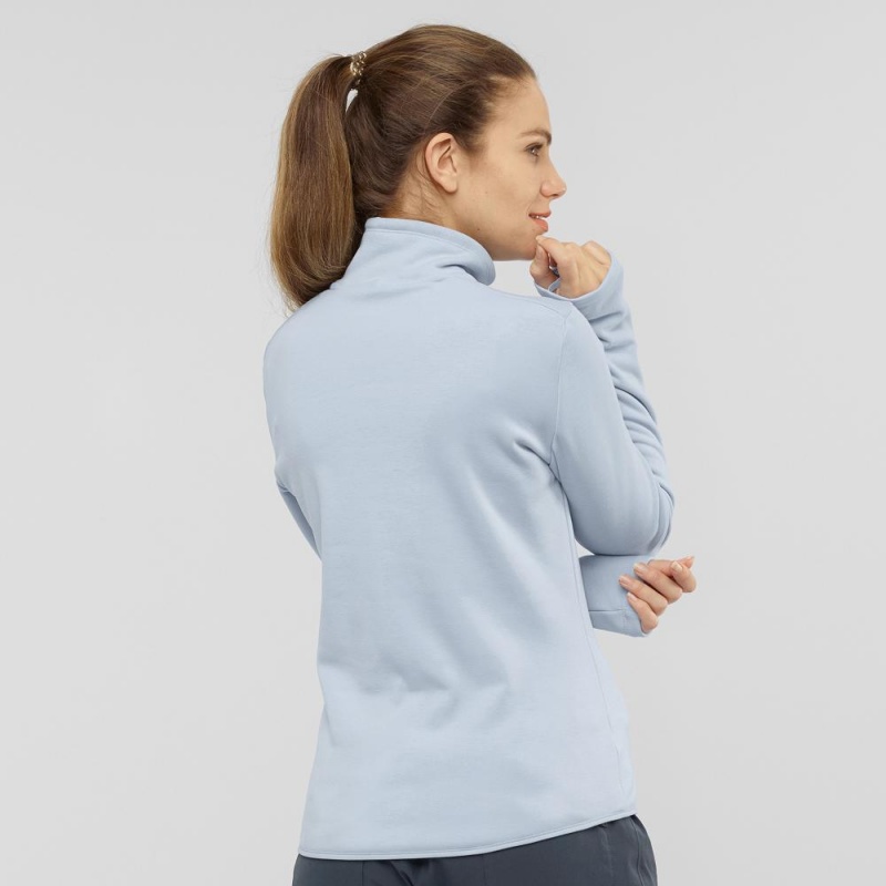 Salomon Warm Ambition Half Zip W Skidjackor Dam Blå | 26078-EMXB