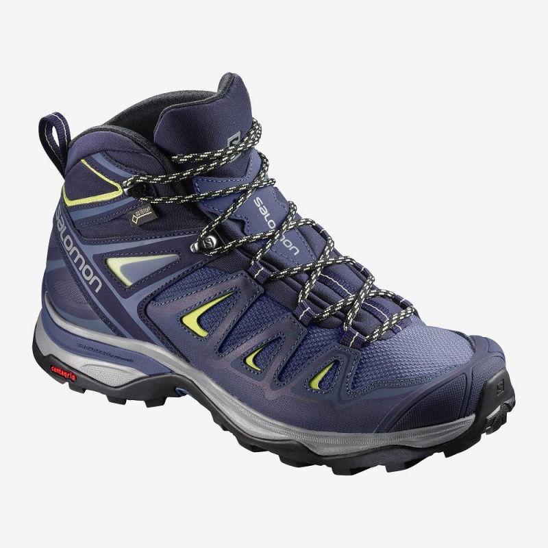 Salomon X Ultra 3 Breda Mid Gore-Tex Promenadkängor Dam Blå | 87934-UNAX