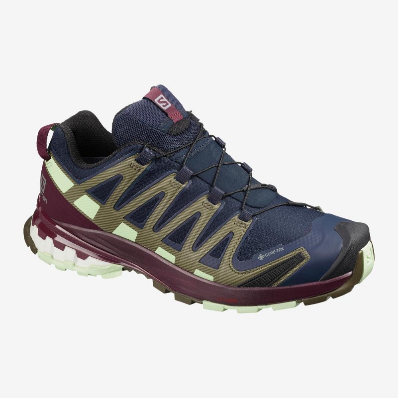 Salomon Xa Pro 3D V8 Gore-Tex Trail Löparskor Dam Marinblå | 23716-OKRB